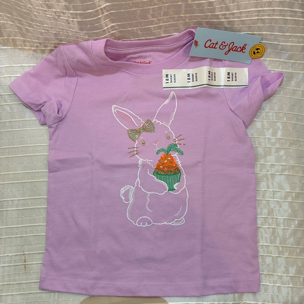 Cat & Jack Lavender Bunny Cupcake T-Shirt